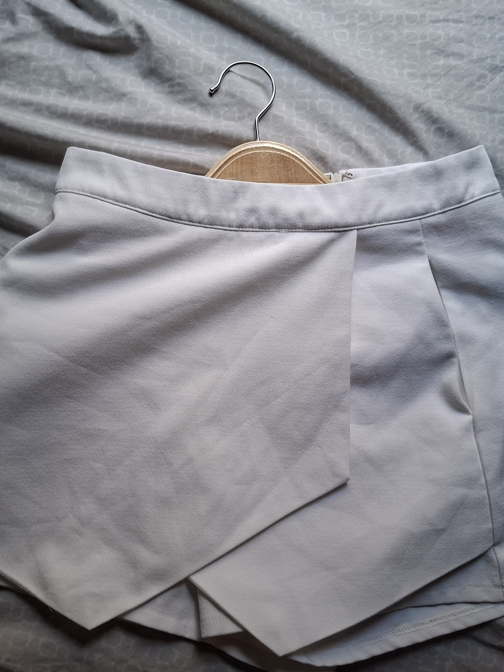 Missguided Light Gray Asymmetric Wrap Skort